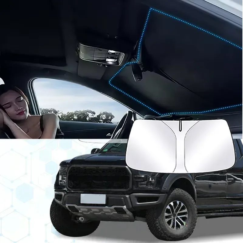 Windshield Sun Shade For Ford Ranger F150 F250 F350 T6 Sunshade Sun Visor Protector Foldable Blocks UV Rays Keep Your Car Cooler