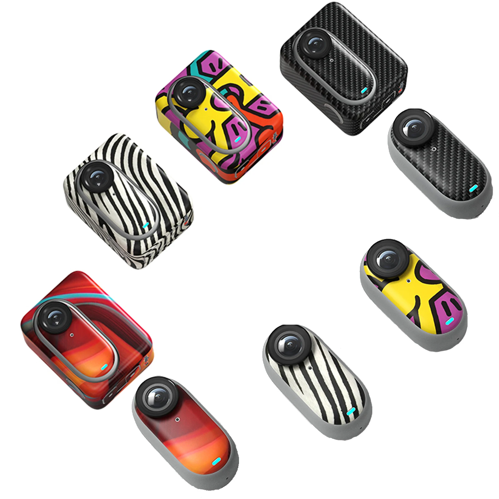 Stickers for Insta 360 GO 3 GO 3S Personalized Colorful Cool Trendy Sticker Protective Film Sports Camera Protection Accessories