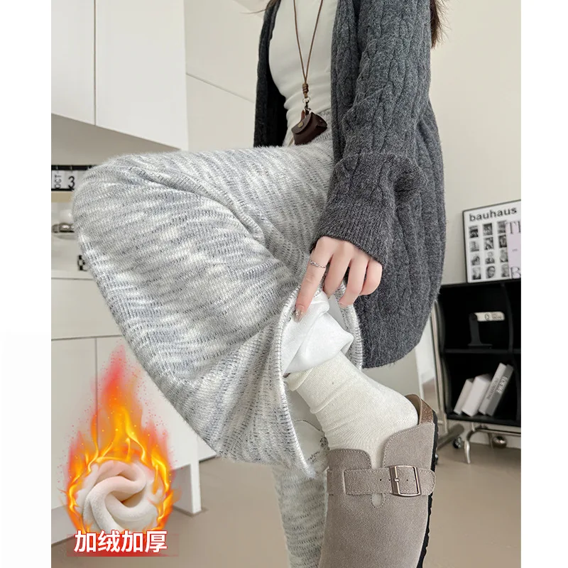 

Радужные клейкие рисовые брюки для женщин, осенние и зимние новые утягивающие драпированные широкие брюки с высокой талией, прямые повседневные миниатюрные брюки