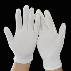 1Pair White Cotton Inspection Work Gloves Women Men Household Gloves Coin Jewelry Lightweight Gloves Serving Waiter Driver Glove