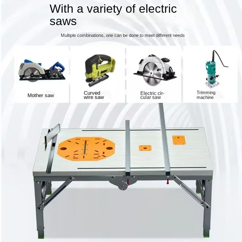 Imagem -03 - Multifuncional Woodworking Saw Mesa Portátil Folding Lifting Saw Decoração de Mesa Faça Você Mesmo Folding Workbench