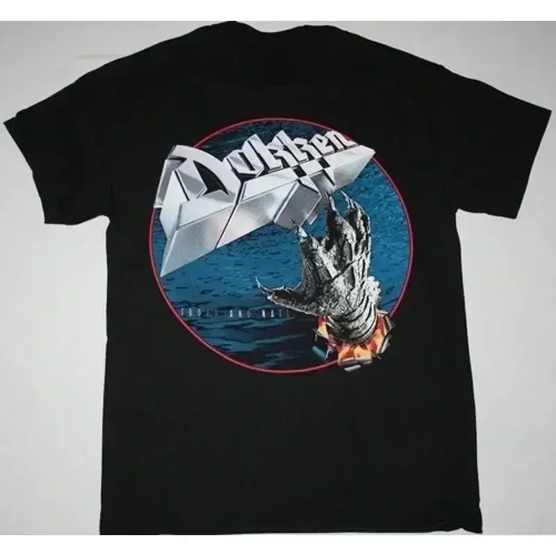 Camiseta Dokken Tooth And Nail Reprint de algodón negro para hombre S 4Xl