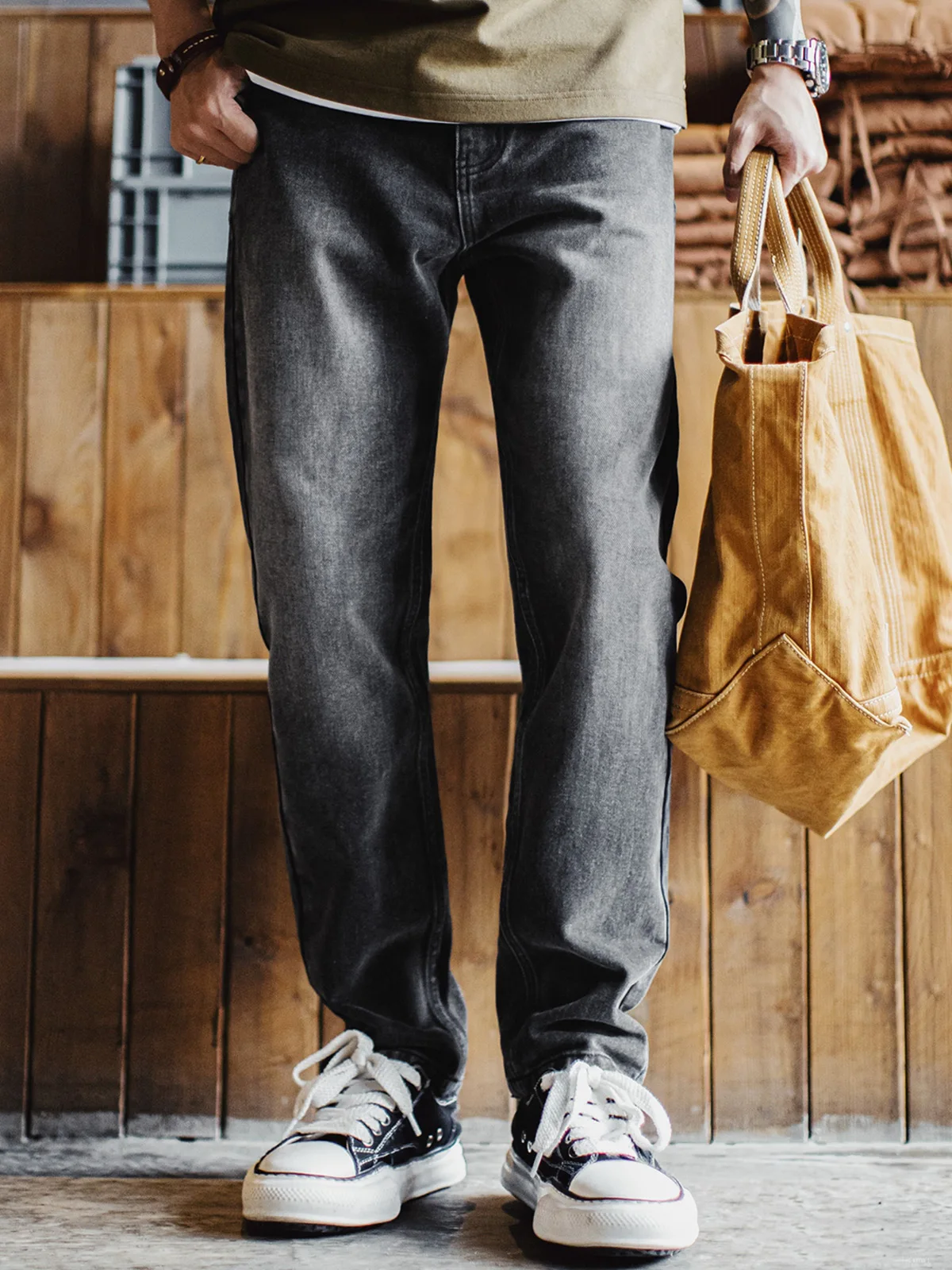 

Американские повседневные винтажные джинсы Maden, прямые мужские длинные брюки с микроконусом, осень-лето, молодежный прямой крой