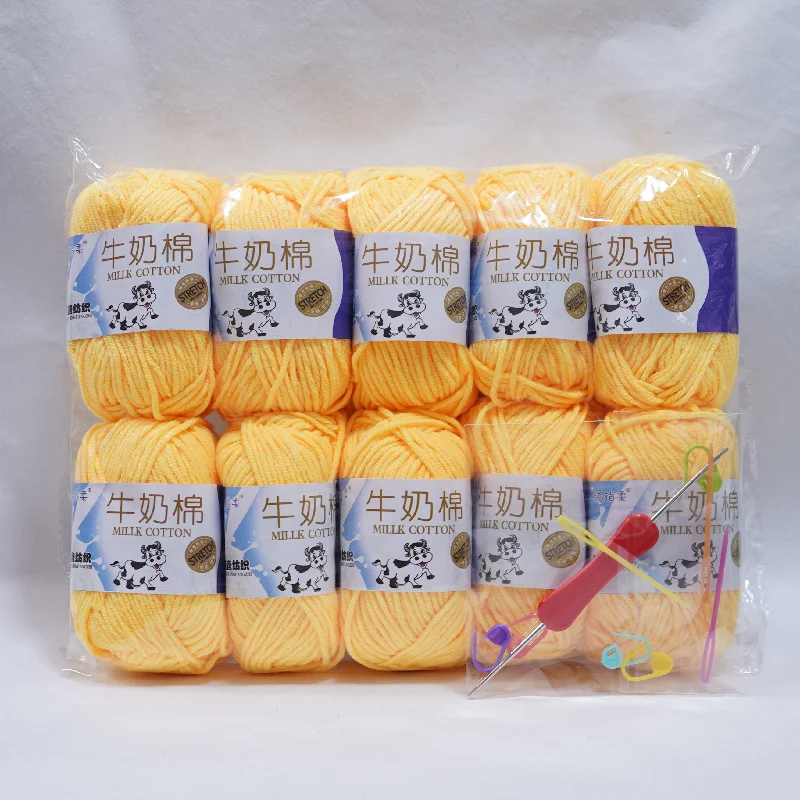10PCS Colorful Soft Milk Cotton 5-Ply Knitting Yarn For Children And Adults DIY Crocheting Needlework Sweater Hat Doll Craft