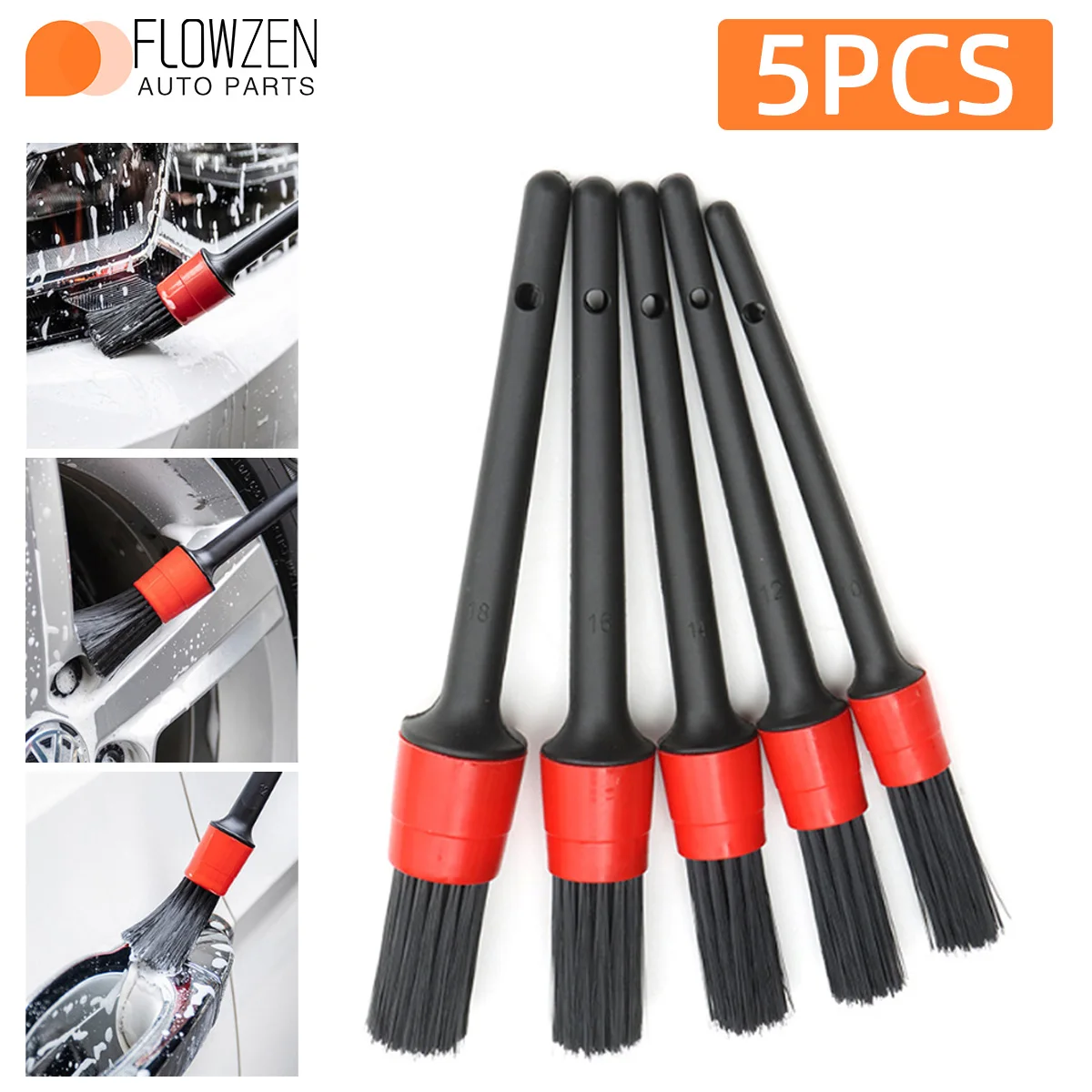 Yeni araba için çok işlevli yıkama bakım detay temizlik için fırça seti 5 adet, 3 adet, 2 adet tekerlek pano delikleri