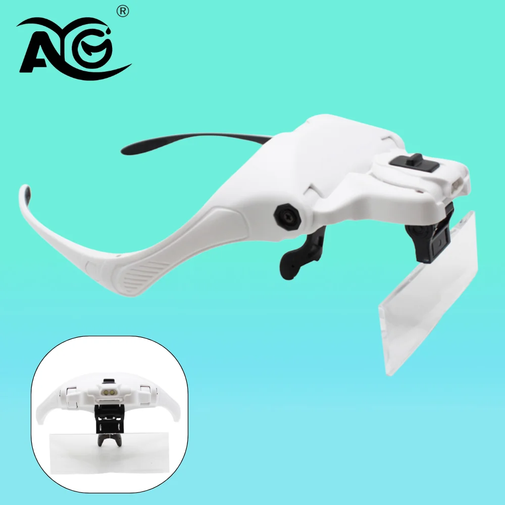 1pc Magnifying Glasses Reading Illuminated Magnifier 1.0X 1.5X 2.0X 2.5X 3.5X Dental Loupes Illuminated Loupe Magnifier