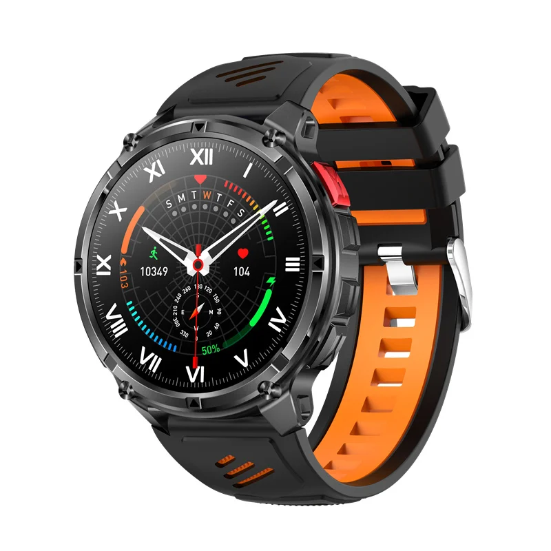 Men HT33 Smart Watch 1.7inch LED Flashlight BT Calling Outdoor