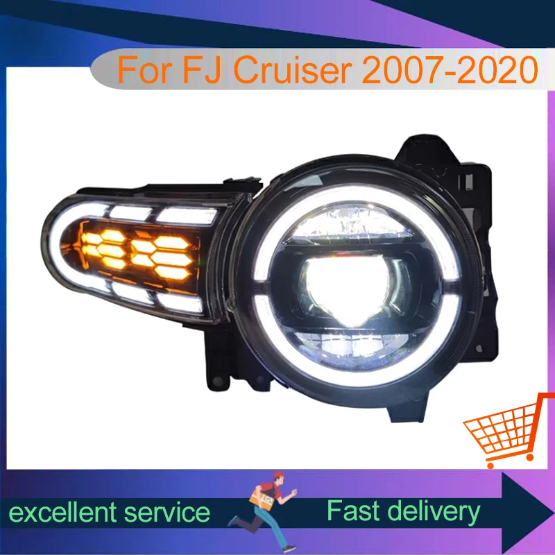2 PCS Auto Lights FOR 2007-2020 Toyota FJ Cruiser Front Lamp DRL Headlight Turn Signal LED Projector Lens Car Accessories