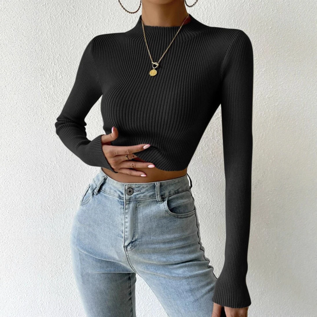 Thumbnail 2 - #6 Trending Womens Cropped Knit Sweaters Right Now