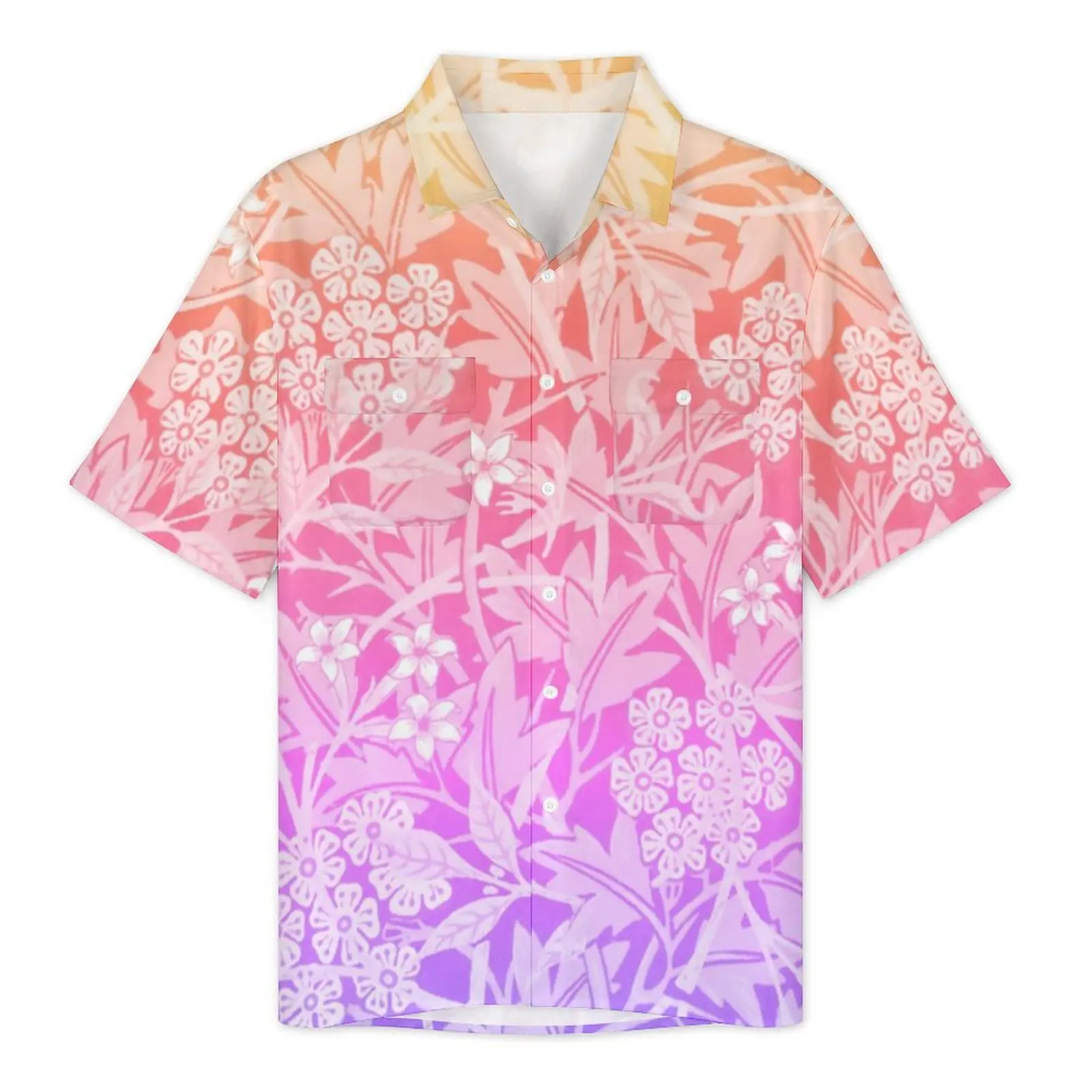 Floral Boho Print Vacation Shirt Abstract Rainbow Hawaiian Casual Shirts Man Elegant Blouses Short Sleeves Harajuku Graphic Tops