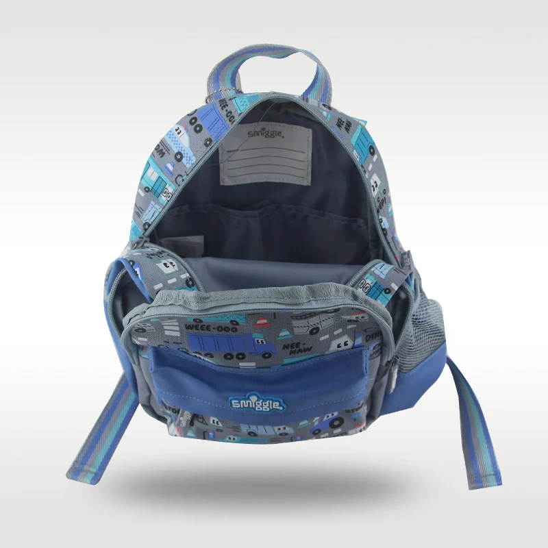 حقيبة مدرسية للأطفال حقيبة ظهر كتف للأولاد شاحنة خلاط رمادية kawaii1-4 سنوات 11 بوصة