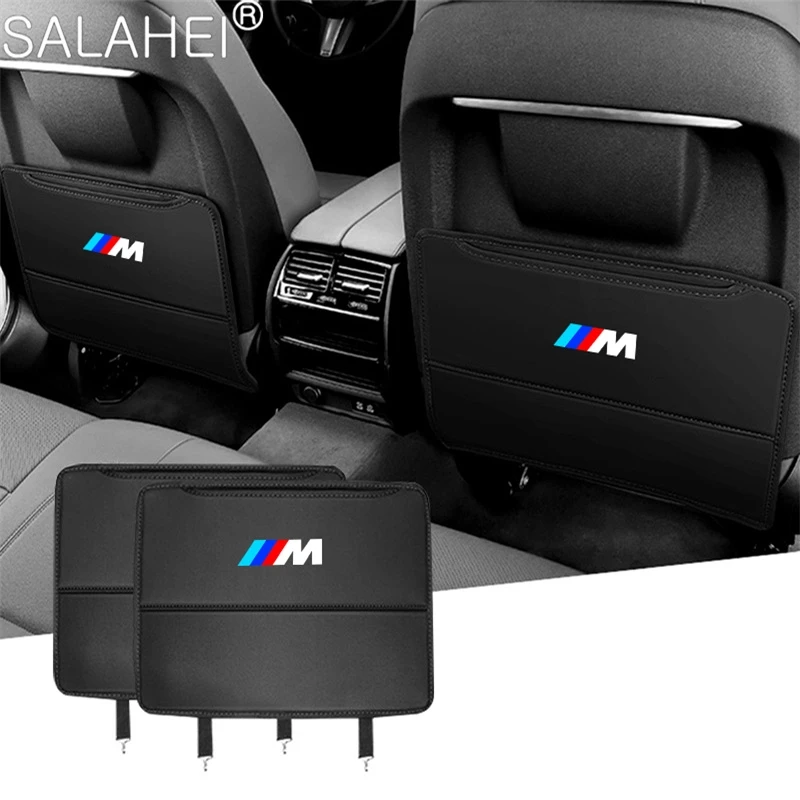 Car Logo Seat Back Anti Kick Pad Prevent Dirt Leather Protection Cover For BMW M E46 E90 E60 F10 F30 E39 E36 F20 E87 G30 E92 E91 view 2