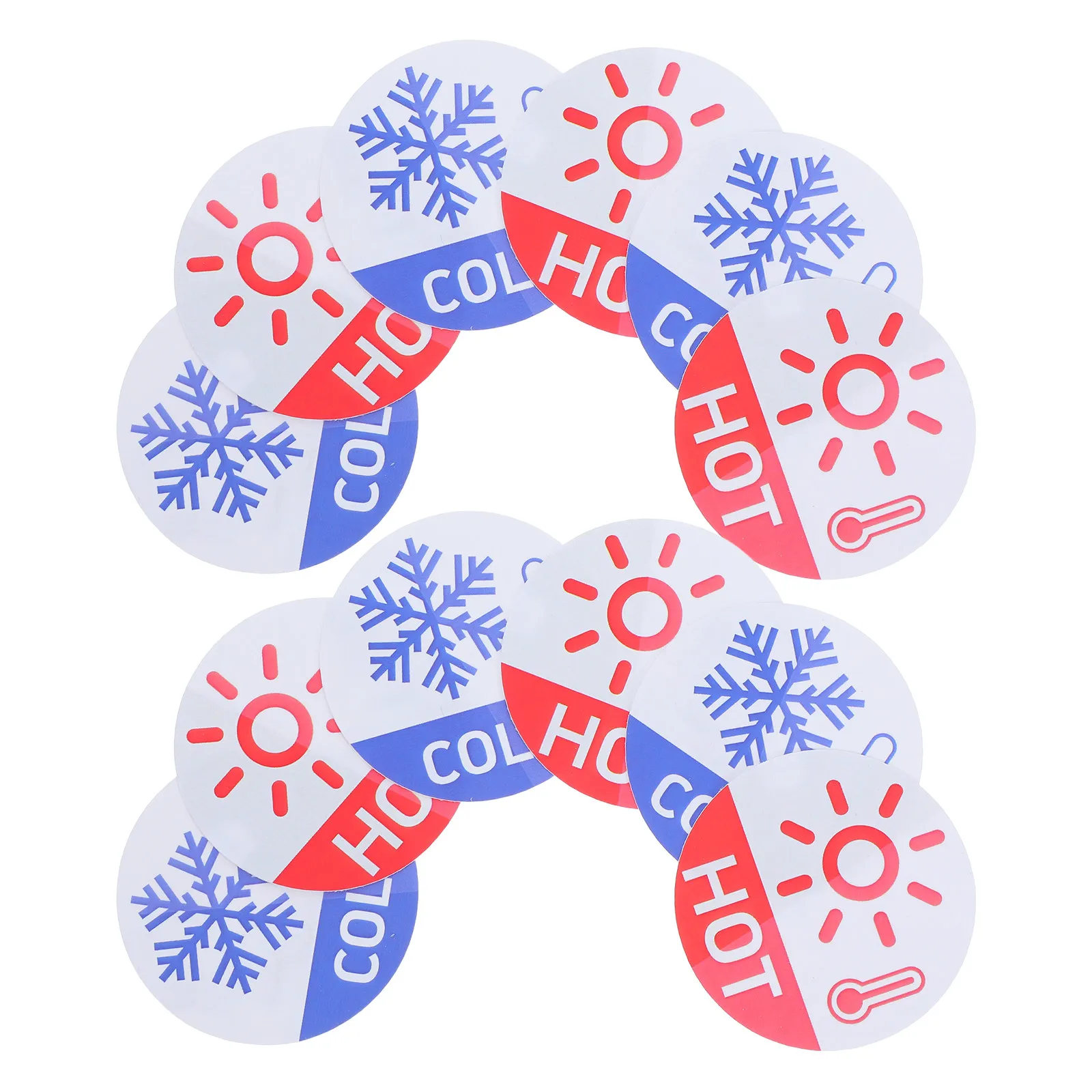 30Pair Hot Signs Waterproof Adhesive Temperature Indicator Stickers for Bathroom Faucet Sink Labels