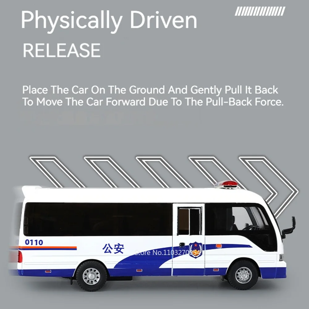 1:32 كوستر ألفارد سبيكة سيارات الشرطة الكهروضوئية دييكاست وضع سيارة لعبة الأبواب فتح ضوء الصوت التراجع المطاط الإطارات لعبة الحلي هدية