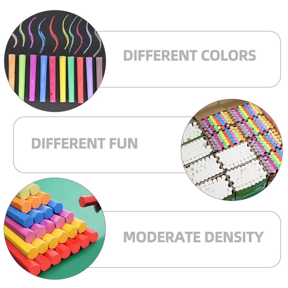 

3 Boxes Colored Chalk Dustless Hexagonal Blackboard Chalks for Kids Classroom Outdoor Fun Creative Drawing Set