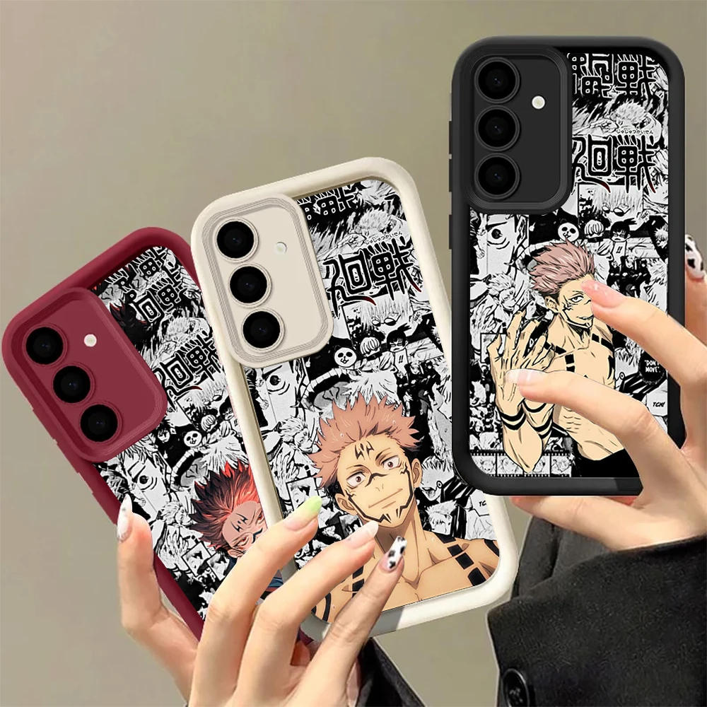 Cartoon Cool J-Jujutsu K-Kaisenes FUNDA Phone Case For Samsung Galaxy S24 S23 S22 S21 S20 FE Ultra Plus 4G 5G Lens Circle