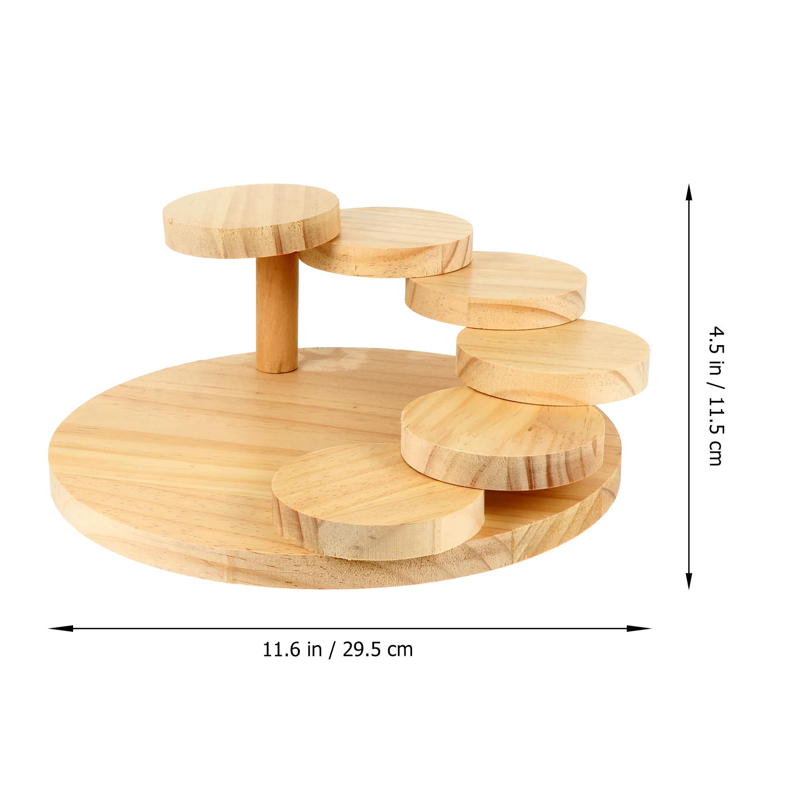 Sushi Plate Rotating Tray Severing Munchies Cake Stand Serving Wooden Tableware Food Container