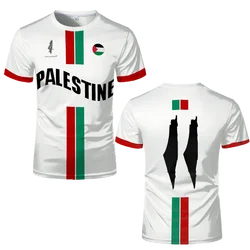 Palestinian flag map 3D printed T-shirt Casual O-collar loose men's and women's tops