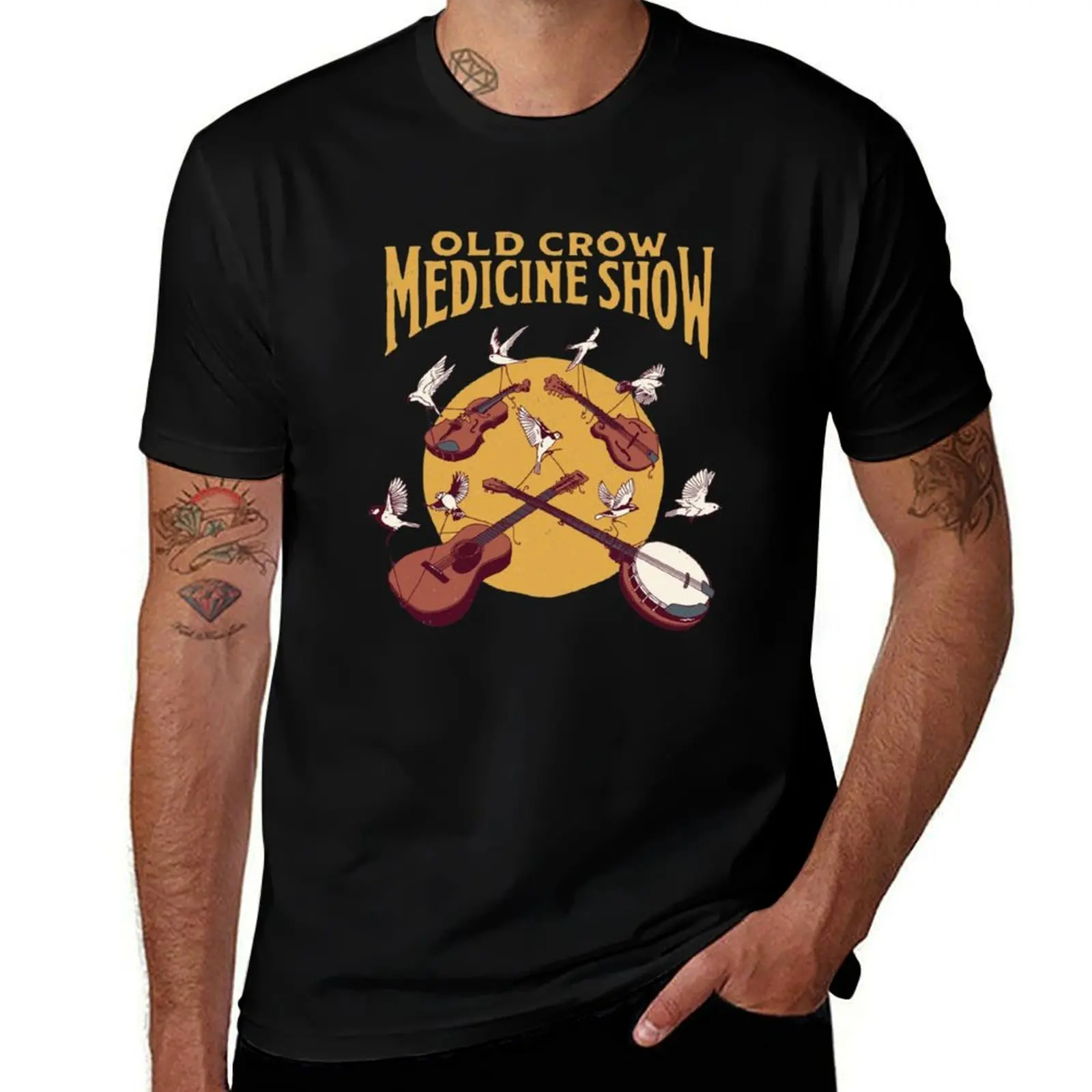 

Old Crow Medicine Show Art T-Shirt Holiday Casual Short Sleeve Top