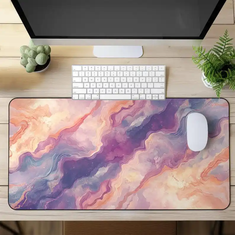 

Abstract Marble Galaxy Pattern Desk Mat, Suitable for Office Decoration,women's Desk Decoration,and Desktop Aesthetic Decoration