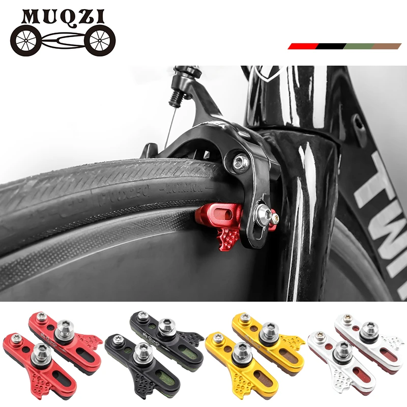 MUQZI Carbon Rim Brake Pads Road Bike Caliper Brake Pads Aluminum Ultra Light Brake Block Rubber Shoes