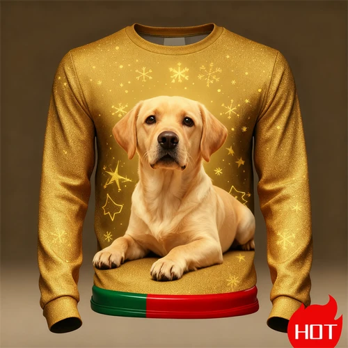 Imagen 2 del producto Nueva impresión 3D divertido patrón de perro mascota sudaderas de Navidad Unisex gráfico de Navidad feo sudaderas de Navidad para hombre sudaderas con capucha de cuello redondo