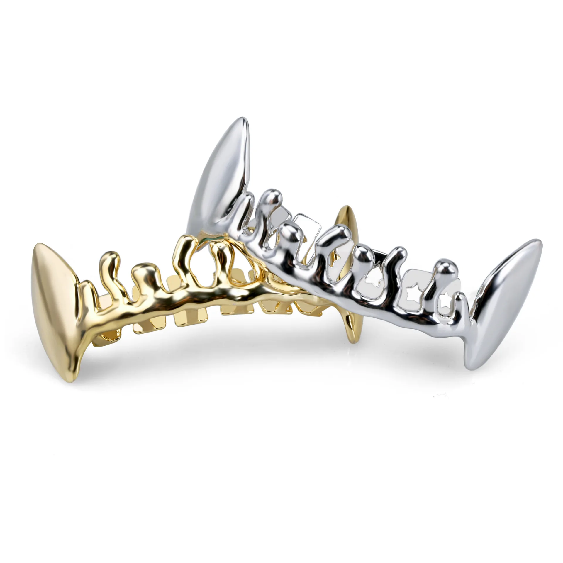 grillz-hip-hop-bicolor-dourado-e-prateado-com-dentes-de-vampiro-cravejados-para-dentes-superiores-e-inferiores-estilo-rapper-bling-protetor-bucal-de-metal