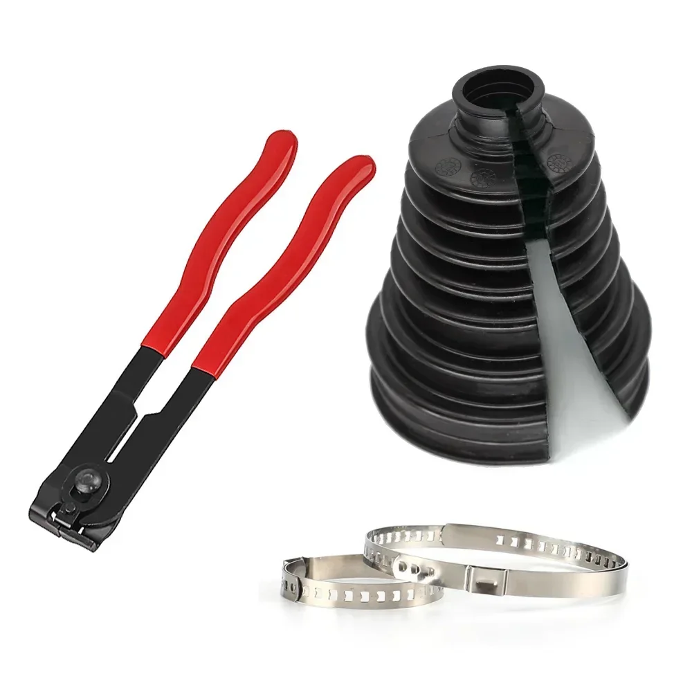 Universal Split CV Boot Kit Driveshaft Stretchy Rubber Outer Gaiters Easy Fit with Clips Cv Boot Pliers Car Accessories
