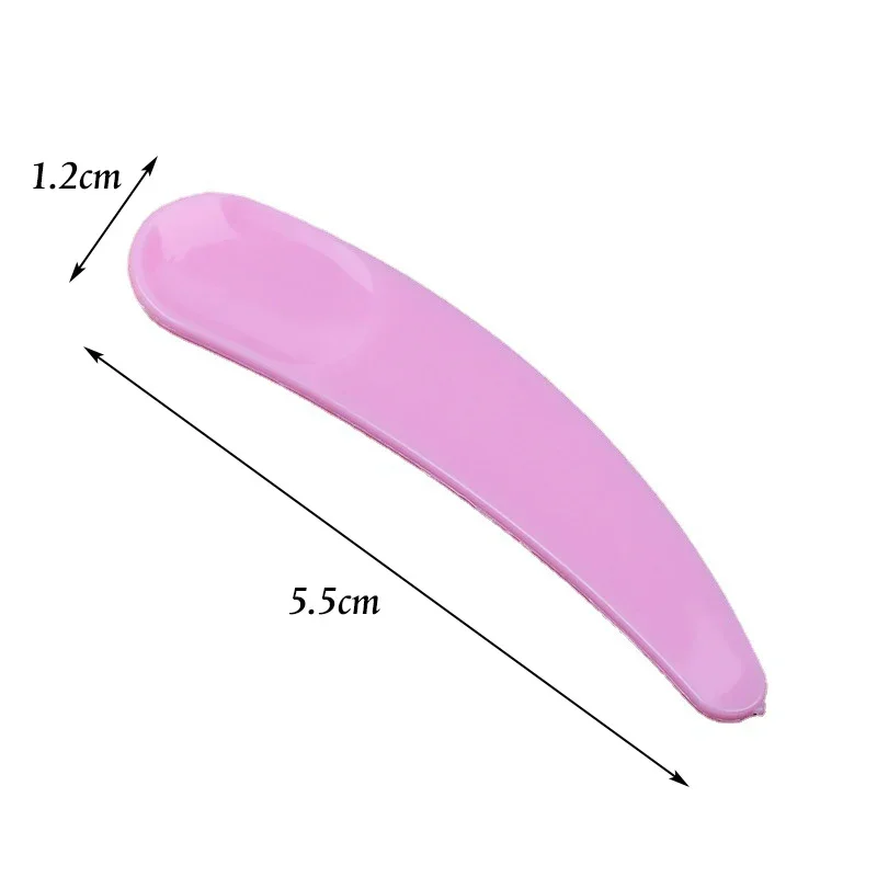 100 ชิ้นทิ้งโค้ง Scoop Mini Facial Mask เครื่องสําอางค์ไม้พายพลาสติกครีมผสมช้อนแต่งหน้า Applicator Sticks