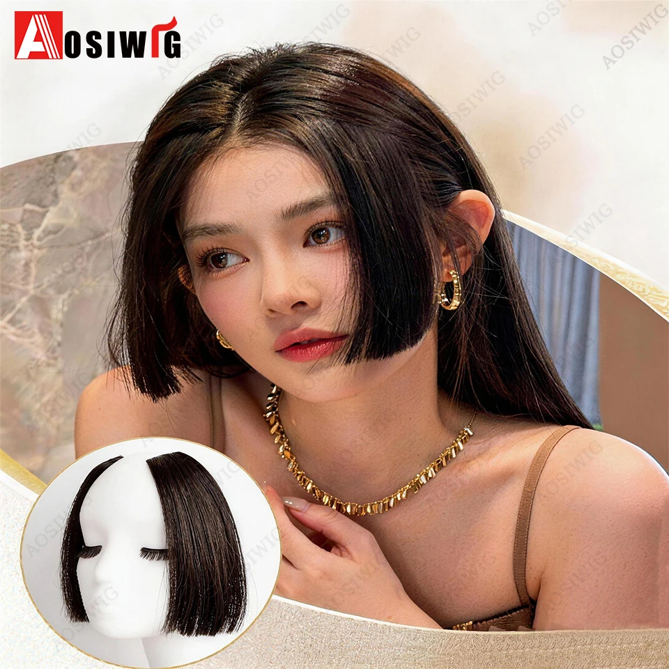 

Синтетические челки-накладки Princess Bangs Cut на заколках для женщин, для повседневного использования