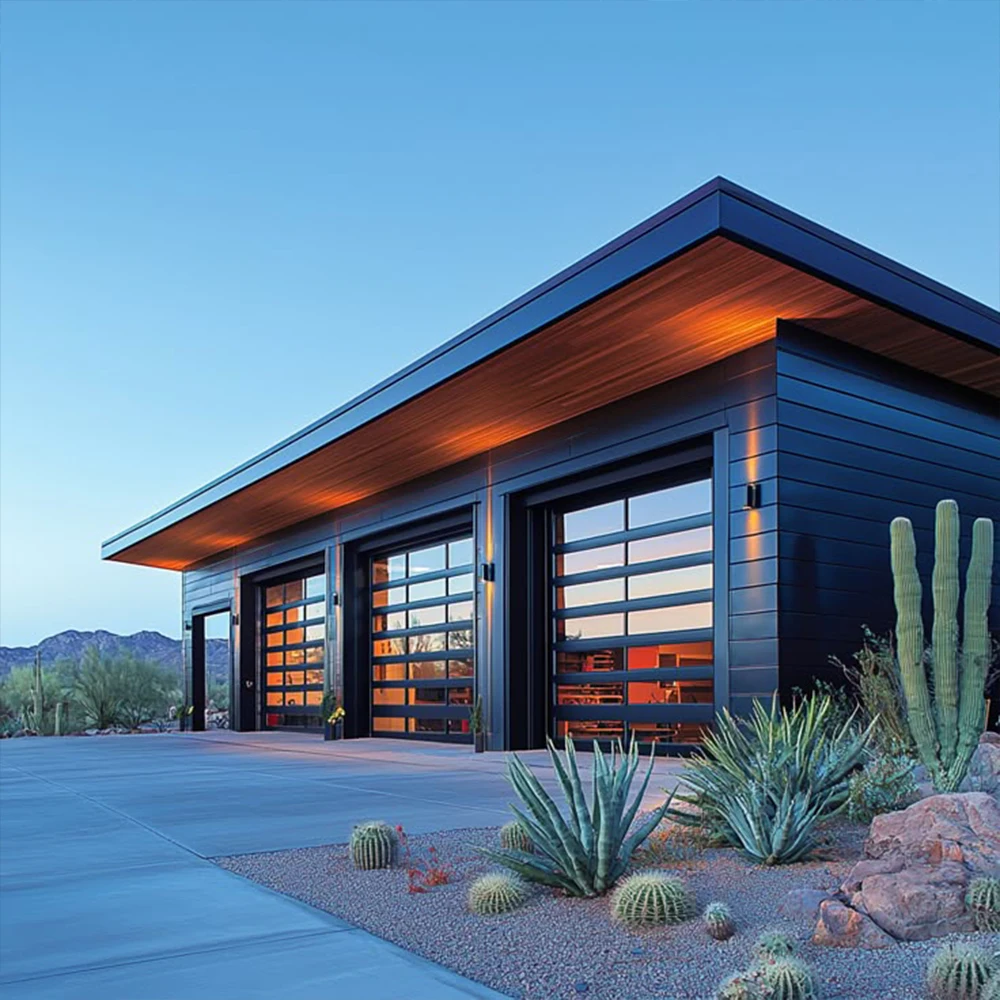 Sixinalu Garage Door Security Building Entrance Folding Entry Front Aluminum Profile Doors Double Glazed Custom Home Decor