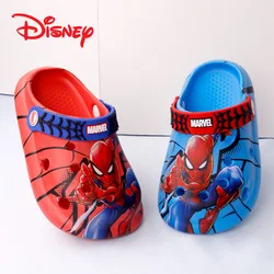 2024 Disney Children's Slippers Summer Boys Spiderman Slipper Anti-slip Hole Kids Beach Shoes Soft Bottom Toddler Home Slipper