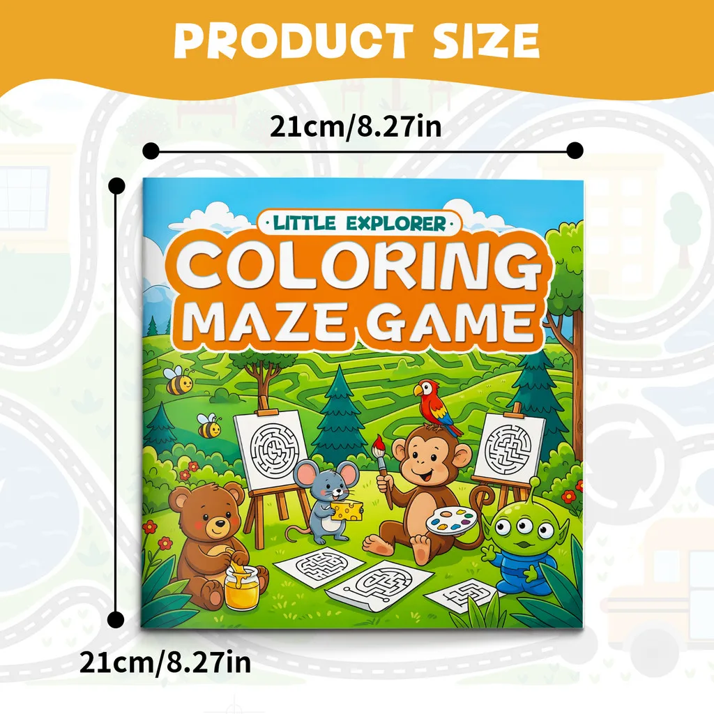 Little Explorer Maze Books — 4-Book Themed Set (Ocean, Transportation, Coloring Maze, Sports) | Preschool Maze Activity Books