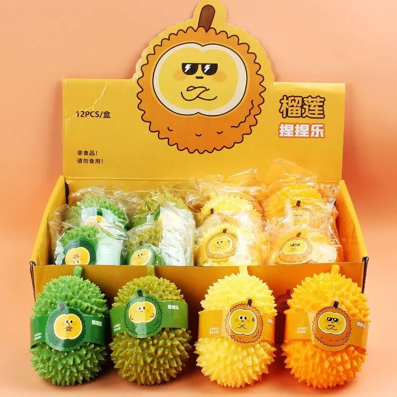 The realistic durian squeezing toy brings great fun and helps relieve stress. The fruit-shaped toy is a delightful way to play a