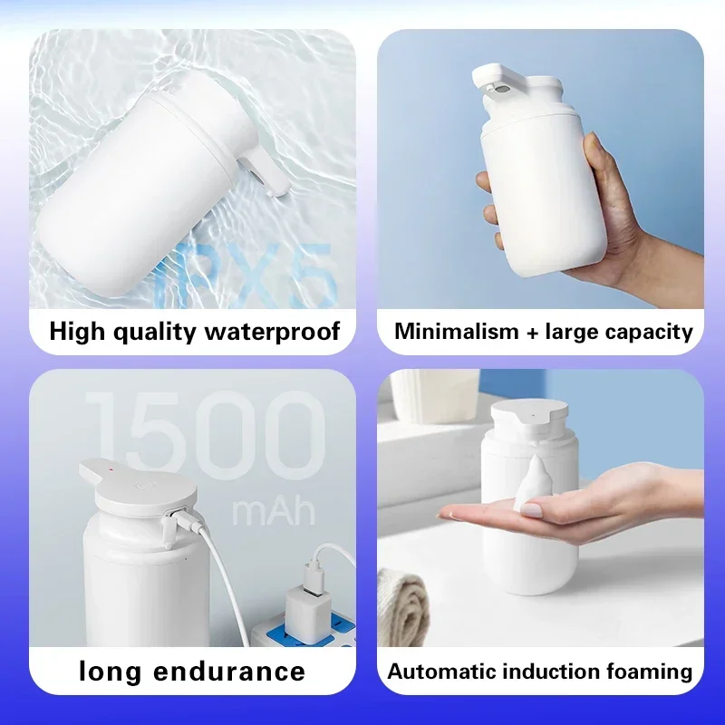 300ml Automatic Foam Soap Ipx5 Life Waterproof Dispenser Bathroom Human Body Induction Creative Face Hand Wash Foam Machine