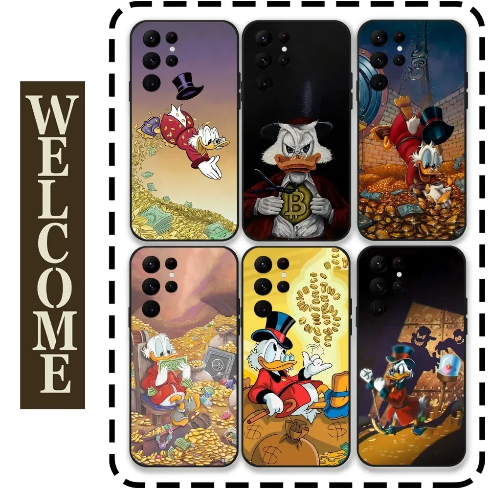 Scrooge McDuck Phone Case for Samsung Galaxy S24 Ultra S22 S23 Ultra S21 S20 5G Protective Silicone TPU Funda