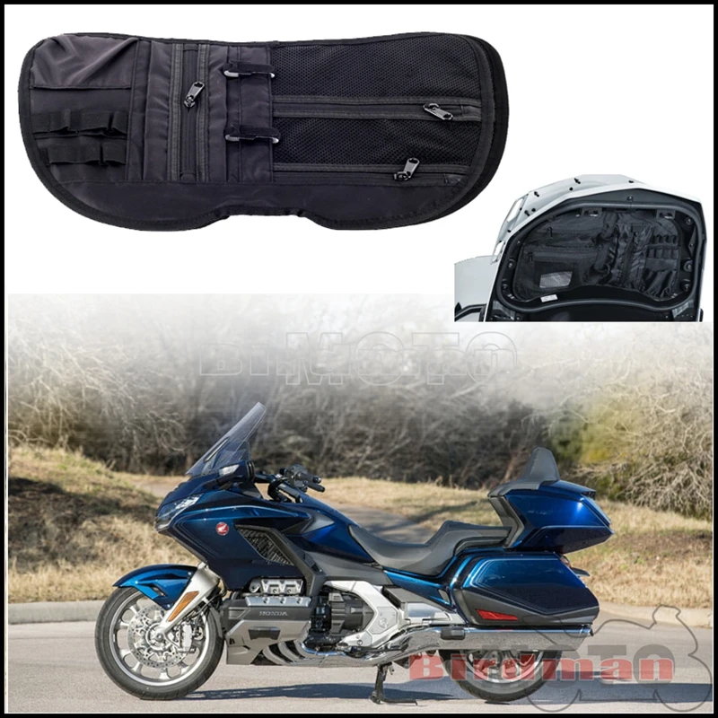 

Motorcycle Nylon Black Trunk Lid Organizer Bag Tool Bag Rear Back Seat Luggage Storage Case for Honda Goldwing GL1800 2018-2021