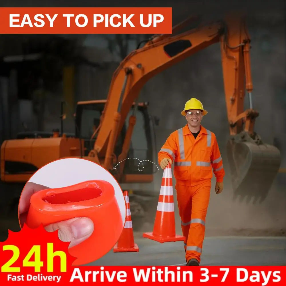 

35 Inch 6 Pack Construction Cones with Reflective Collars Multi Purpose Cones PVC for Traffic Control Driveways and Parking Lots
