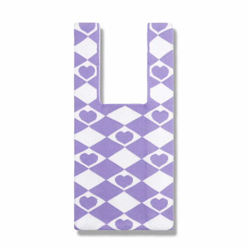 IMone Fashion Bag Cross Border Letter Jacquard Knitted Bag Shoulder Tote Bag Woven Underarm Bag for Women