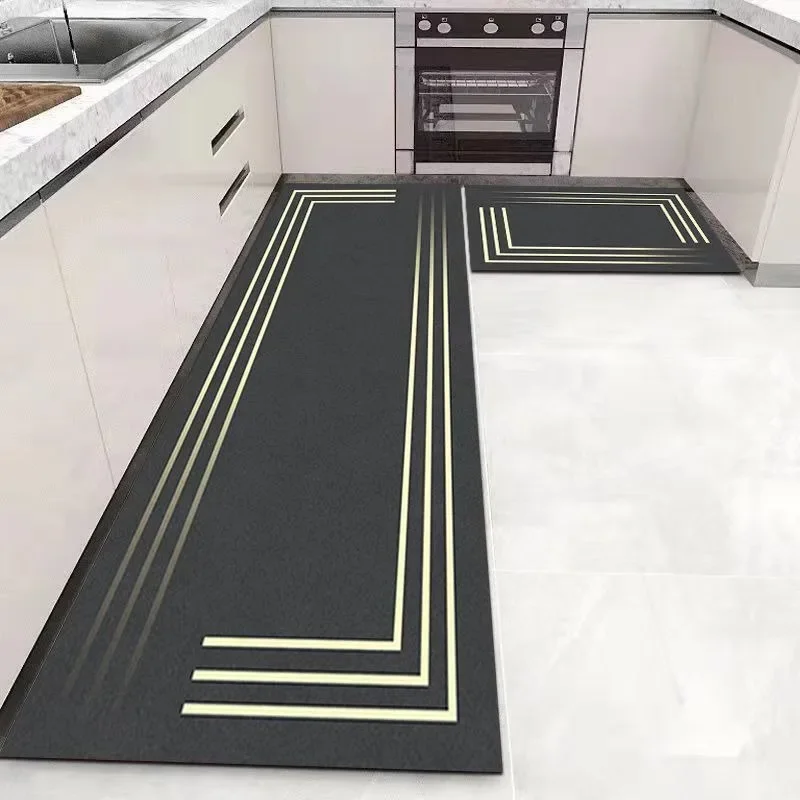 Kitchen Rug Waterproof Leather Carpet Anti-slip Floor Mat Long Rug Home Decoration Foot Mats Oil-proof Alfombra De Cocina