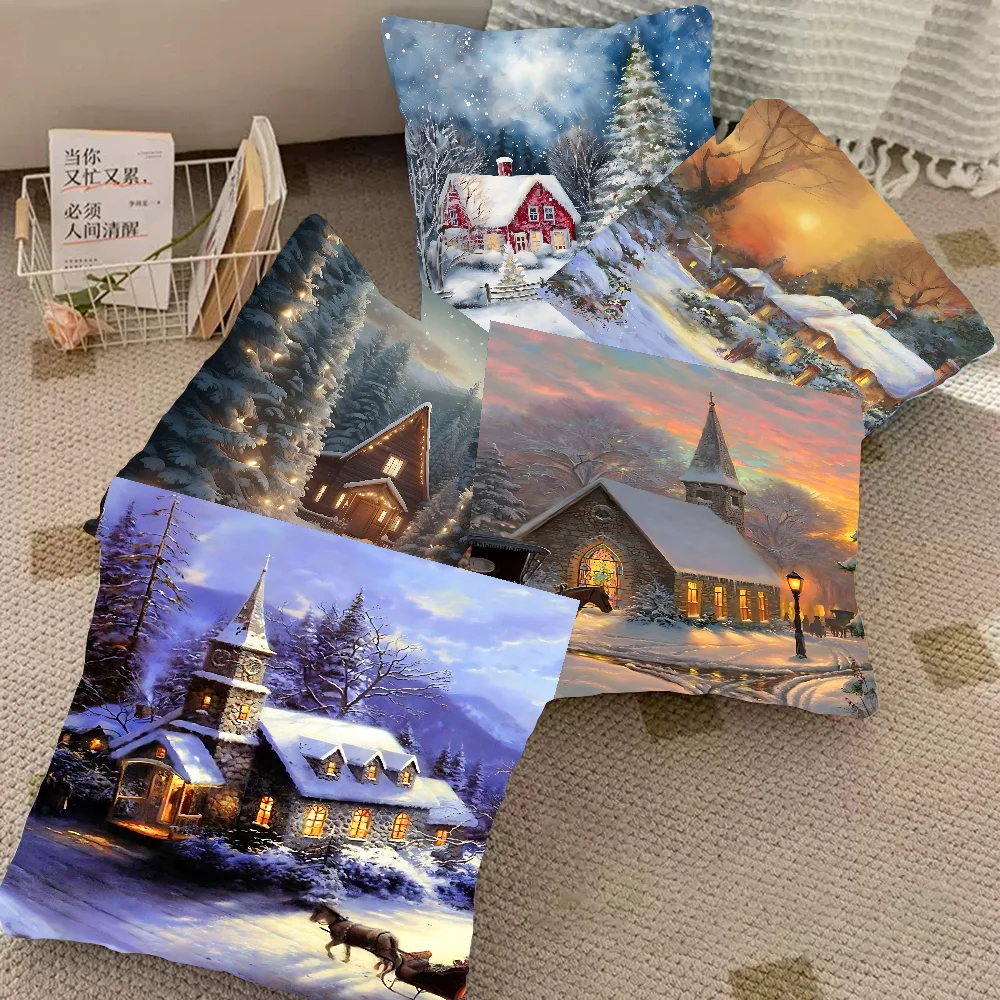 

Christmas Pillow Case Pillowcase Living Room Sofa Cushion Cover Bedroom Home Decoration Children's Gift