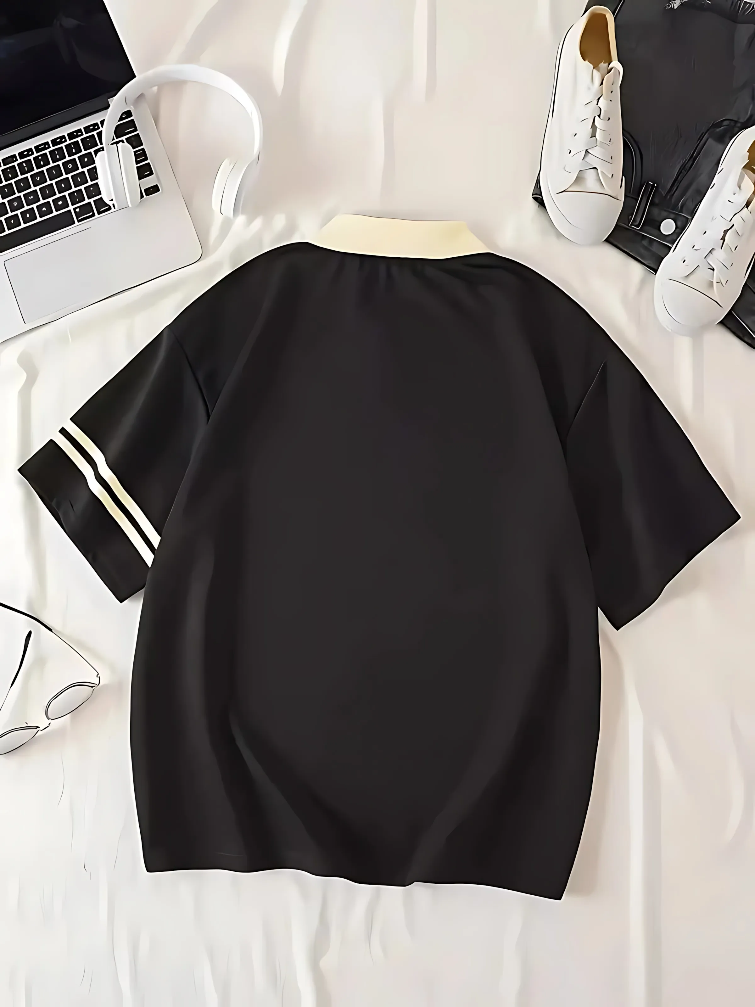 The 2025 summer new men's POLO shirt features a casual fashionable comfortable soft and breathable 3D letter pattern print