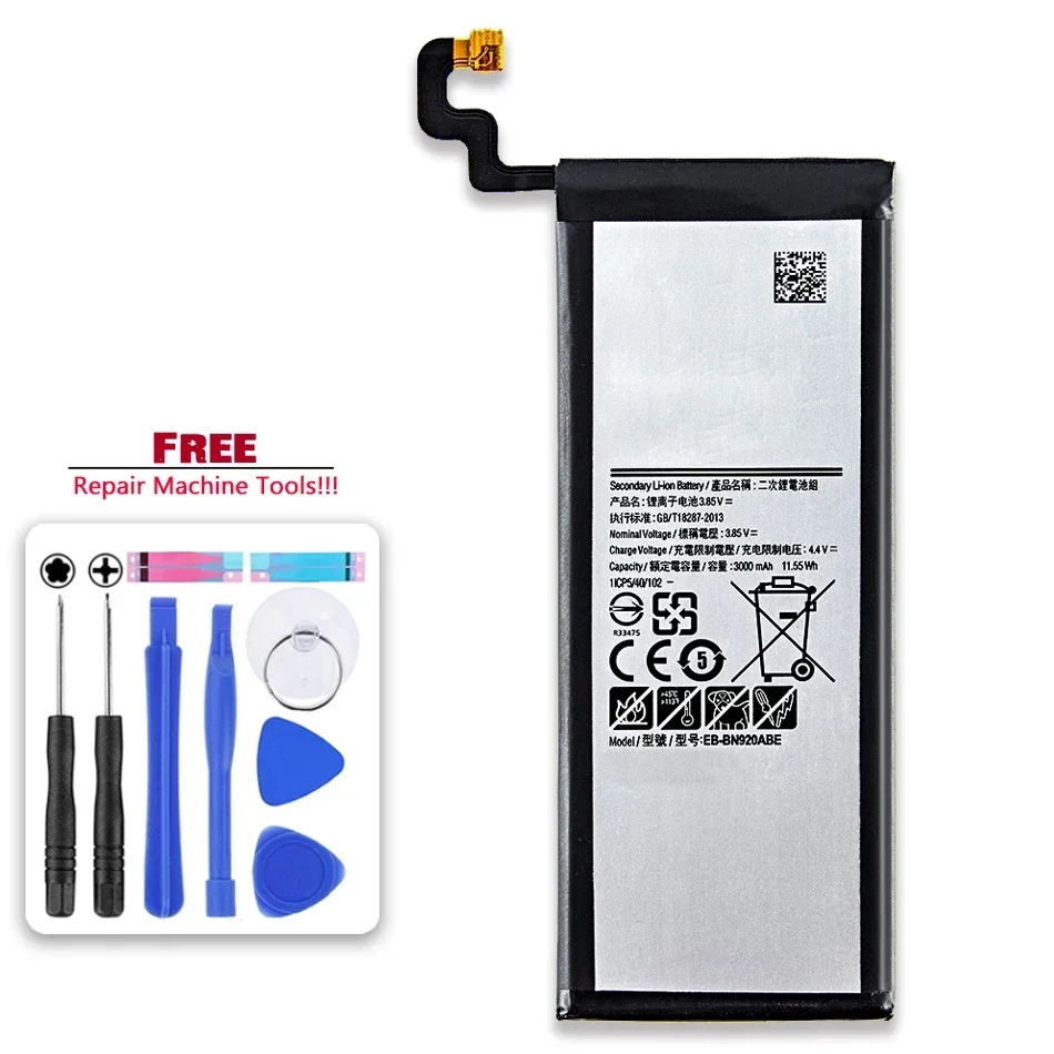 

Kikiss EB-BN920ABE 3000mAh Battery For Samsung GALAXY Note 5 N9200 N920t N920c Note5 SM-N9208 Bateria