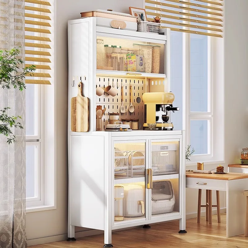 Upturn door, side cabinet, hole board, kitchen, shelf, multi-layer, floor