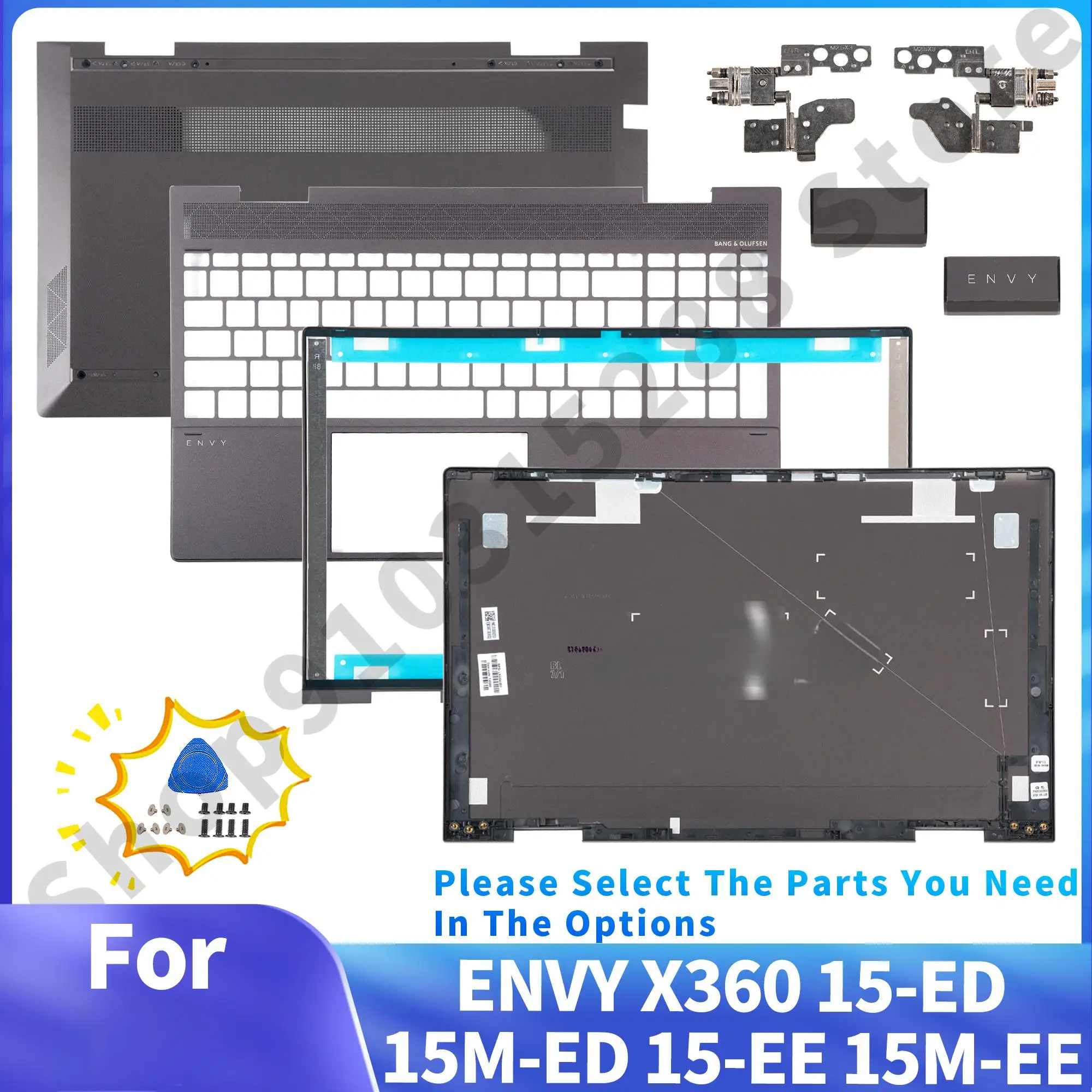 

Parts For ENVY X360 15-ED 15M-ED 15T-ED 15-EE 15M-EE TPN-C149 LCD Back Cover L93204 Bezel Hinges Palmrest Bottom Repair