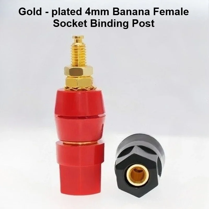 10pcs Gold Plated High Current 4mm Binding Post Power Terminal Banana Plug Socket for Amplifier Inverter Speaker Cabinet