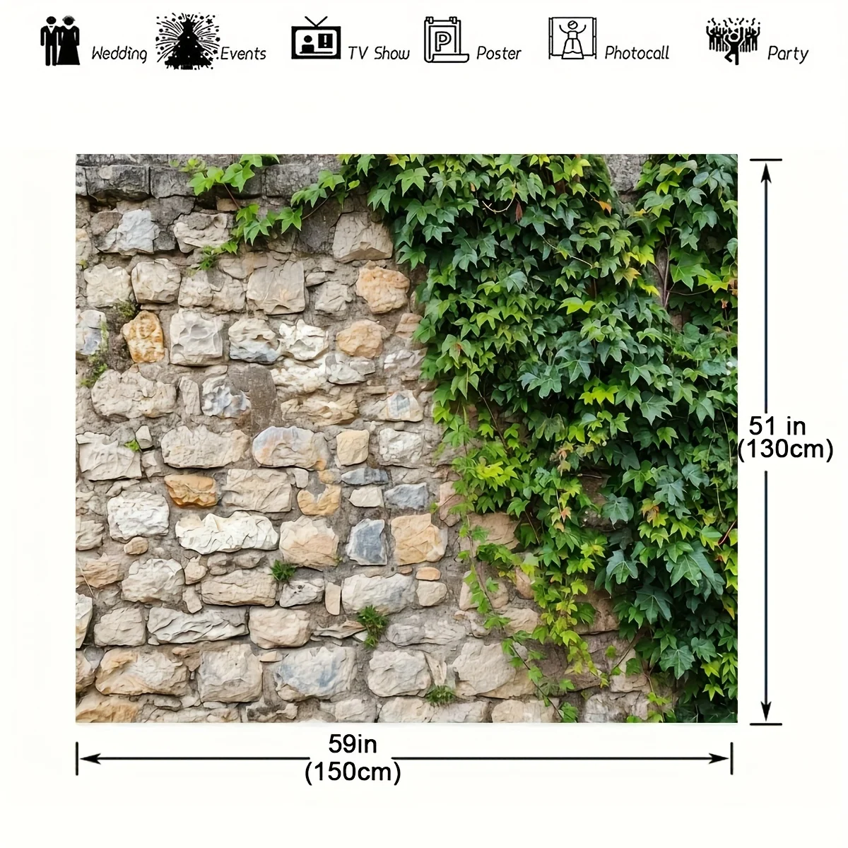 1pc simple rock brick wall background, spring garden plant stone wall, green plant, natural photography background - Image 4