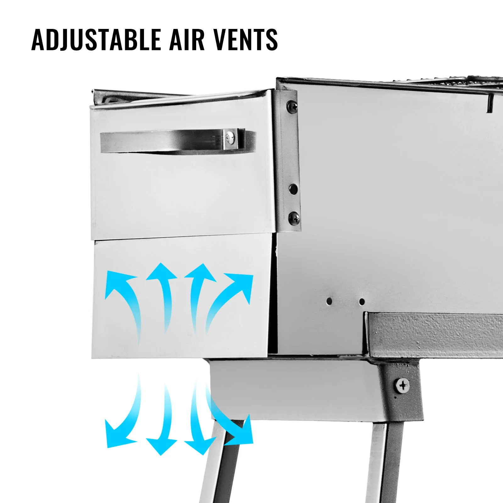 Anhon Tragbare Holzkohle BBQ Grill 80x17 cm Edelstahl Kebab Perfekt für Outdoor-Barbecue Camping (80 * 17 cm)