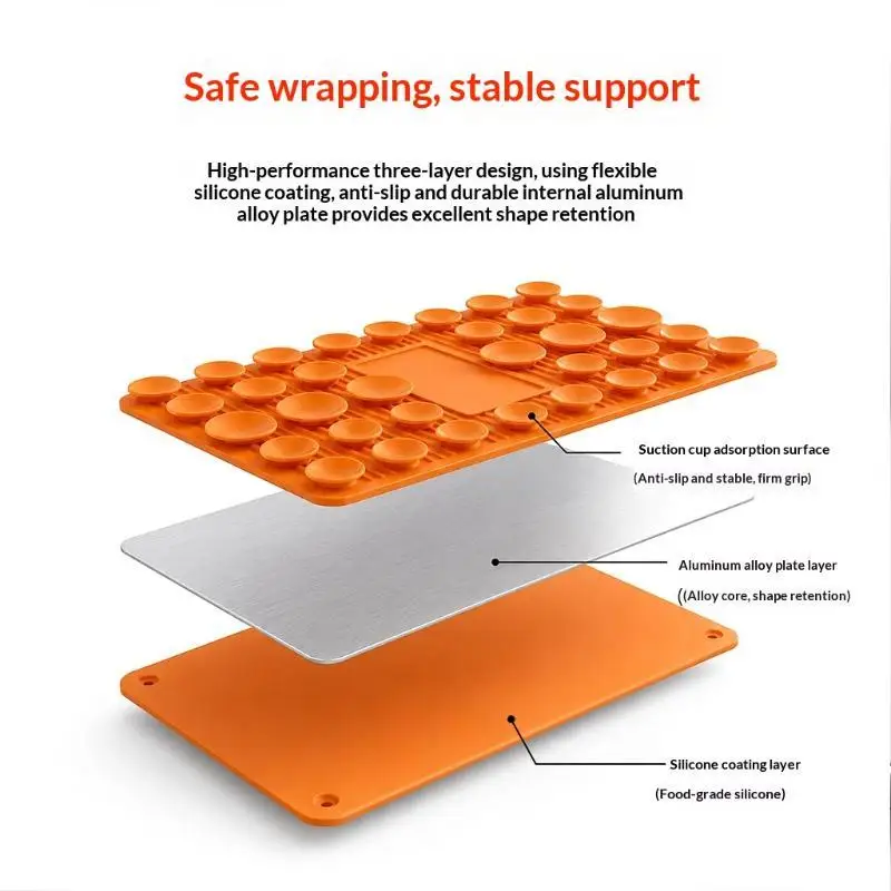 New Flexible Suction Cup Phone Holder Silicone Foldable Multi-Angle Cell Phone Stand Bracket Hands-Free Universal Phone Stand view 3