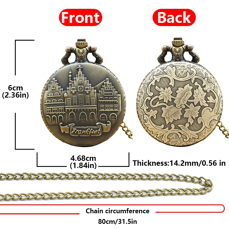 Винтажные бронзовые кварцевые карманные часы с колокольчиком и замком в немецком французском стиле, ностальгические мужские и женские студенческие подарочные часы-раскладушки